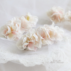 Floral barrette -white&pink 第1張的照片