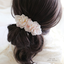 Floral barrette -white&pink 第2張的照片