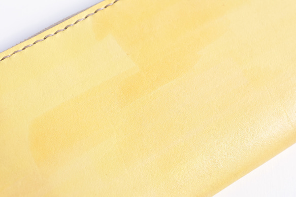 革の手染め財布 「レモン  No.49（ラウンドファスナー長財布）」 2枚目の画像