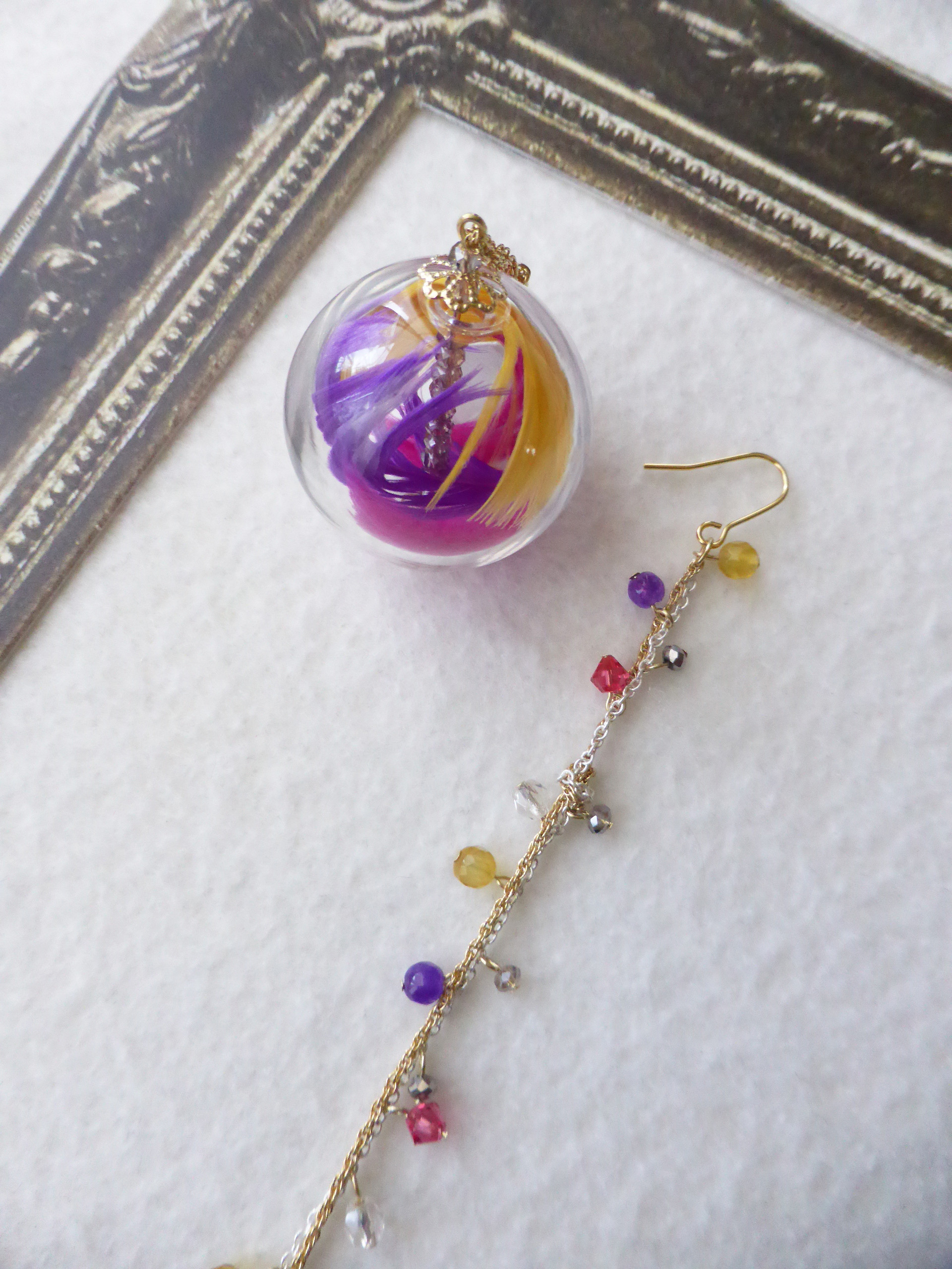カラフル羽根ピアス20156