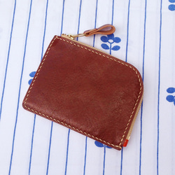 小彎 皮革錢包 -焦茶色 第1張的照片