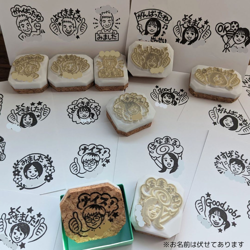 オーダー制作】似顔絵風先生消しゴムはんこ はんこ・スタンプ ひつじの