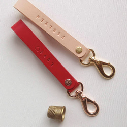 Paris RedVelvet 皮革鑰匙圈 -紅絲絨 /橡木白/粉薔薇/午夜藍【2個一組】 第5張的照片