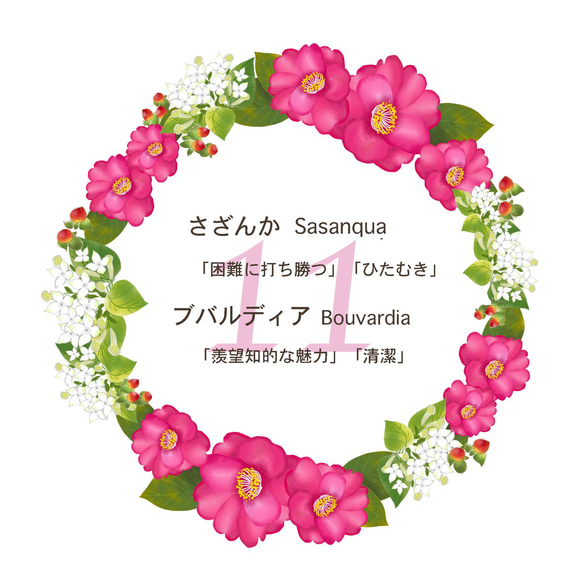 【ブルミア】誕生花が咲き続けるポーチ　Mサイズ 19枚目の画像