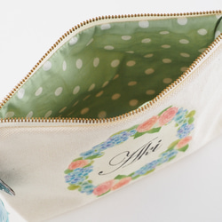 【ブルミア】誕生花が咲き続けるポーチ　Mサイズ 2枚目の画像