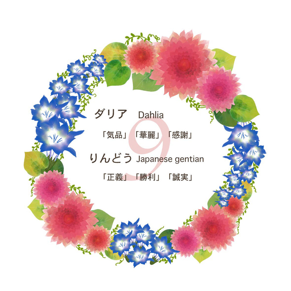 【ブルミア】誕生花が咲き続けるポーチ　Mサイズ 17枚目の画像