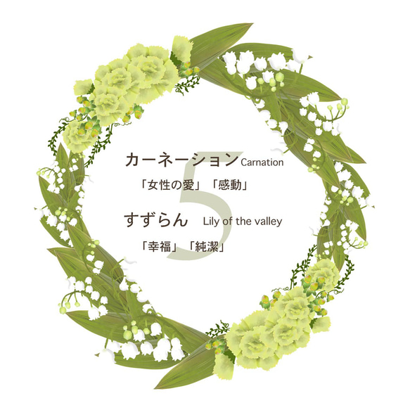 【ブルミア】誕生花が咲き続けるポーチ　Mサイズ 13枚目の画像