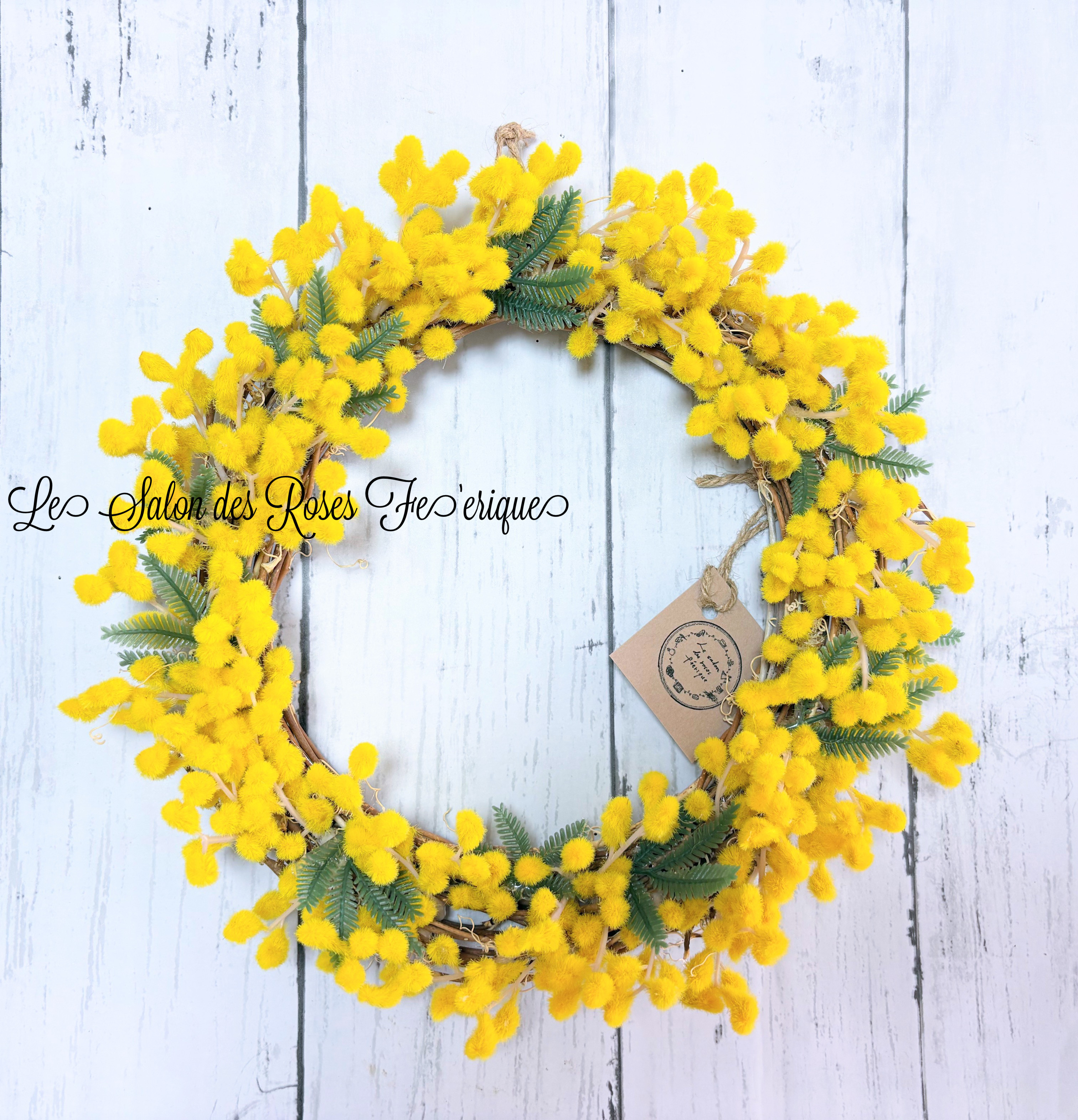 再販です✨素敵なミモザのリース直径約24㎝ 送料￥500