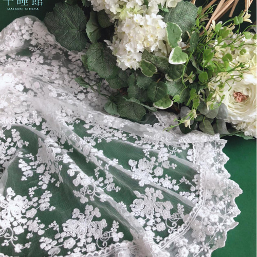 刺繍レースの綿帽子 刺繍レースの綿帽子〜bouquet Ⅱ〜 ヘッドドレス（ウェディング