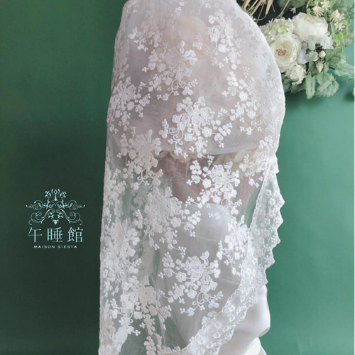 刺繍レースの綿帽子 刺繍レースの綿帽子〜bouquet Ⅱ〜 ヘッドドレス（ウェディング