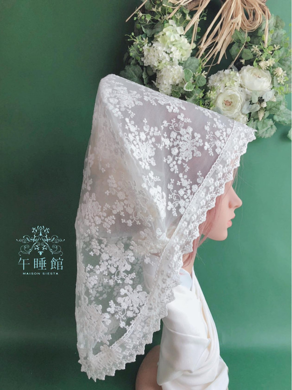 刺繍レースの綿帽子〜bouquet Ⅱ〜 4枚目の画像