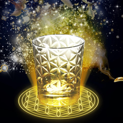 「魔法のグラス」東京切子（花切子）グラス　フラワー・オブ・ライフ 　空色 8枚目の画像
