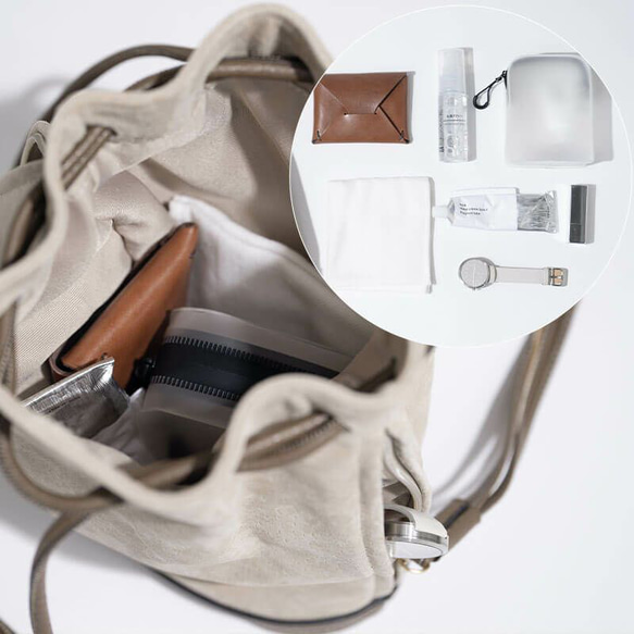 【限量熱賣】雙向抽繩單肩包 真皮 精選皮革 成人適用 Beoni 藍色 第6張的照片