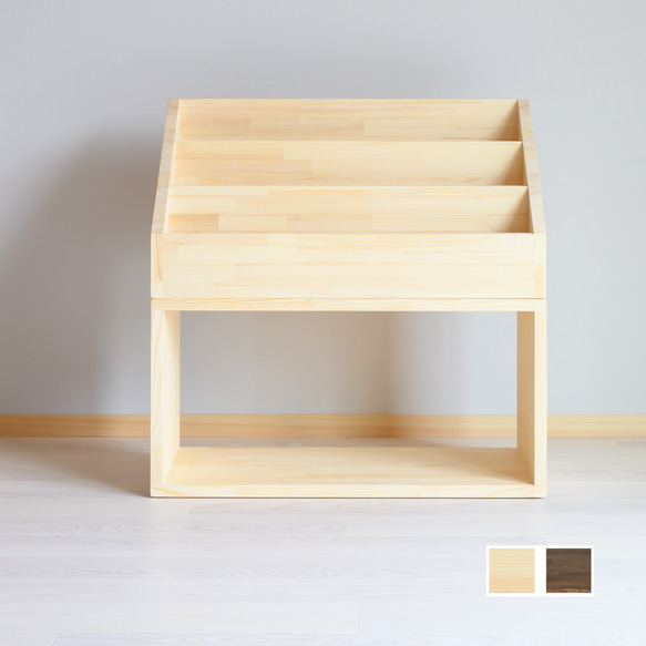国産ひのき 表紙が見える絵本棚 Lサイズ (幅90cm) | 木の雛人形