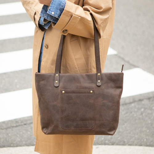 A4 トートバッグ 本革 肩掛け レディース メンズ ブラウン HAB005