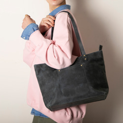【美品】シップス トートバッグ レザー シボ革 本革 ネイビー A4収納 肩掛け トートバック レディース メンズ かわいい シンプルデザイン 本