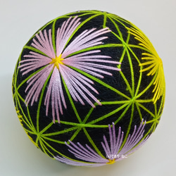 手毬猫の店 てまり「コスモス」 黒地8cm 手まり 手毬 手鞠 四季の