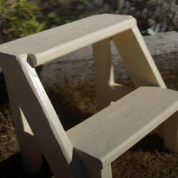 花台 踏み台　子供椅子　プランター台　ステップスツール　アイボリー 10枚目の画像