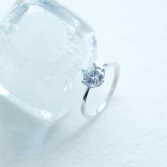 Solitaire Ring 925 Sterling Silver Dainty Jewelry 第1張的照片