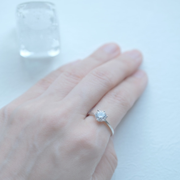 Solitaire Ring 925 Sterling Silver Dainty Jewelry 第5張的照片