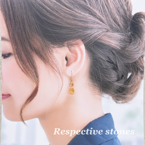 ピアス☆豪快なエネルギーで金銭力アップ！＜ルチルクォーツ