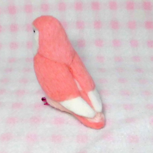 羊毛フェルト コザクラインコ 夢色ピンク(クリップから足へ変更作成可