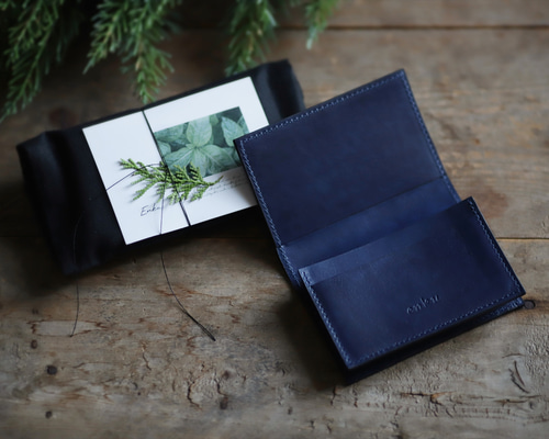柳原、名刺入れ 期間限定ラッピング無料】藍染革[migaki] 名刺入れ 名刺入れ・カード