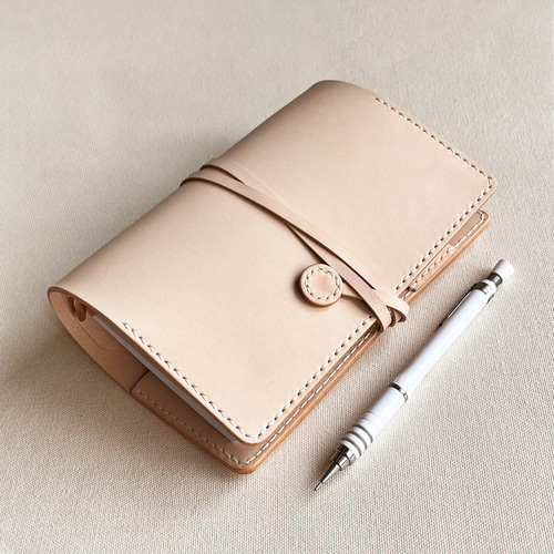 イタリアンレザー本革ノートカバー A6 タンニンなめし革 イタリア産ベジタブルタンニンなめし革] フローレンス A6 6穴 レザー