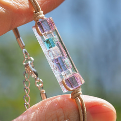 Aurora Glass「Aurora [櫻花粉紅]」手鍊/腳鍊 [可以選擇繩子的顏色] [可以選擇任何金屬長度] ≪免運費≫ 第6張的照片