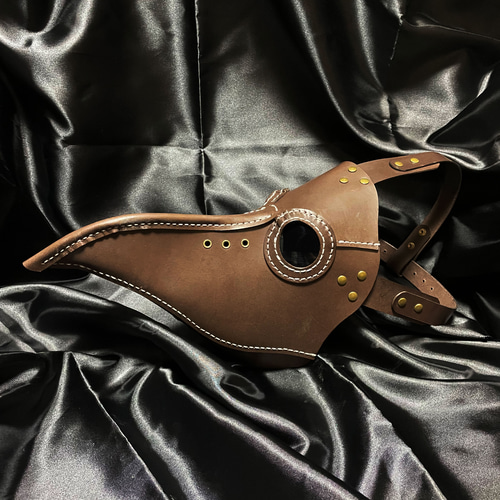 【特別セール品】 スチームパンク本革ペストマスク（ダークブラウン） その他 コスプレ衣装