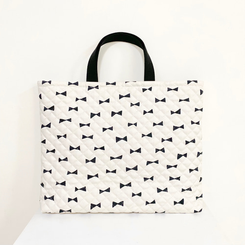 丈夫なキルティングの入園入学2点セットリボンラベンダー女の子