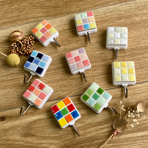 人気！】強力☆選べる！マグネットフック 美濃焼タイル マグネット