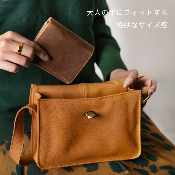 掌心大小、大容量真皮錢包，小巧便攜，男女皆宜，海軍藍，HAW006 第6張的照片