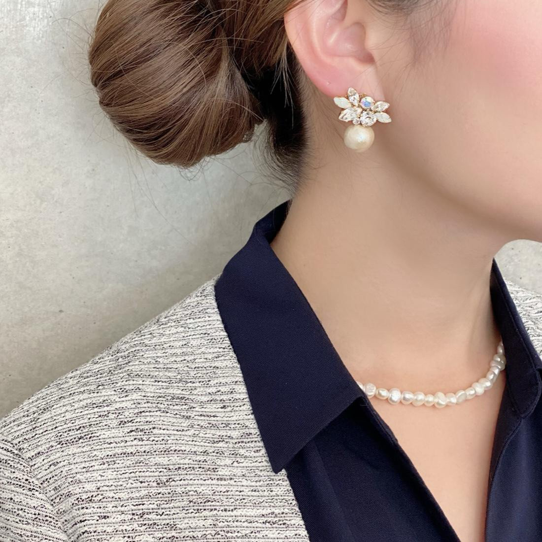 卒園式・入学式にも♪ *SWAROVSKI ビジューイヤリング* 結婚式 フォーマル セレモニー