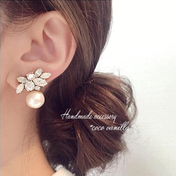 SWAROVSKI ビジューイヤリング* 結婚式 フォーマル セレモニー