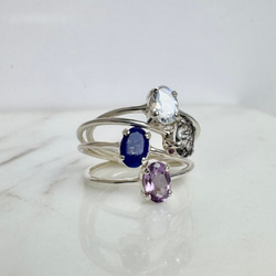 【ライトアメジストリング・2月誕生石・オーバルカット・シルバー925】優雅なパープルが指先を彩る天然石リング　華奢リング 15枚目の画像