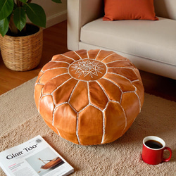 ご好評につき再入荷】モロッコ レザー プフ ノマド / ナチュラルオイル