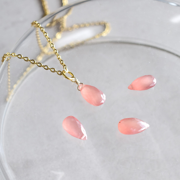 促銷【熱門商品補貨！數量有限】秘魯印加玫瑰梨形醫用不鏽鋼項鍊（愛情石） 第5張的照片