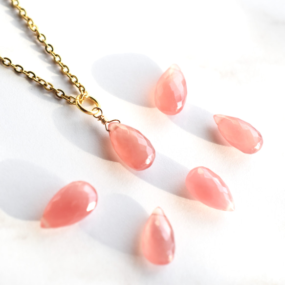 促銷【熱門商品補貨！數量有限】秘魯印加玫瑰梨形醫用不鏽鋼項鍊（愛情石） 第1張的照片