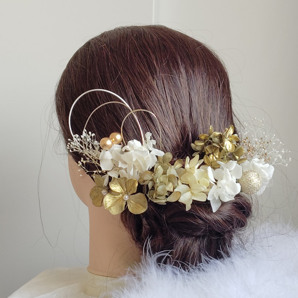 煌花＿＿水引と鞠玉の髪飾り 卒業式 成人式 結婚式 髪飾り 白無垢 色打