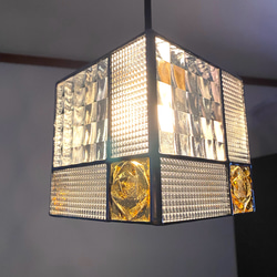 レトロなペンダントライト (アンバー) ステンドグラス