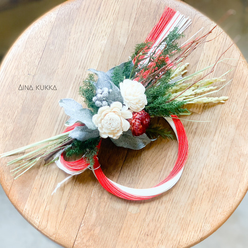 お正月[2WAY水引飾り]結/カラー3種/プリザーブド・ドライフラワー