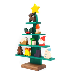 【森林工芸館】ステージツリー[グリーン]【クリスマス】木製クリスマスツリー クリスマス飾り　 2枚目の画像