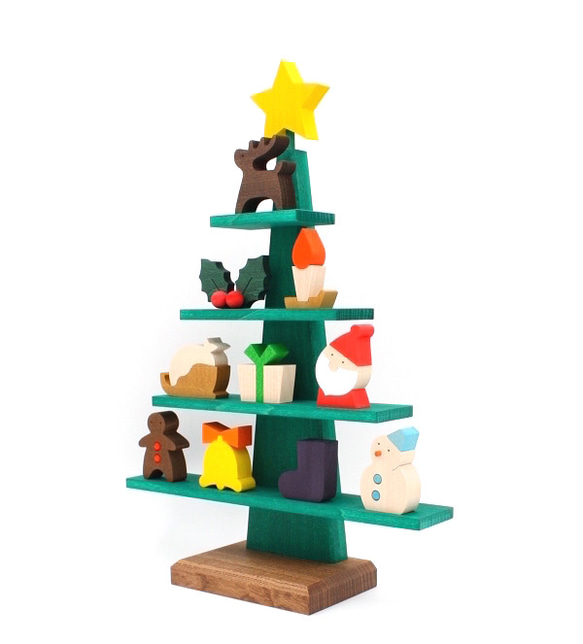 【森林工芸館】ステージツリー[グリーン]【クリスマス】木製クリスマスツリー クリスマス飾り　 2枚目の画像