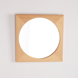 木製 鏡「四角に丸」ツガ材2　ミラー 2枚目の画像