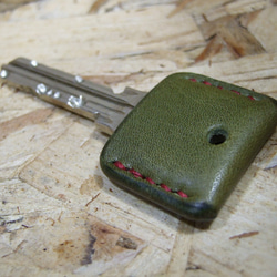 オリーブのキーカバー　エンジステッチ 9枚目の画像