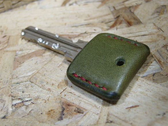 オリーブのキーカバー　エンジステッチ 9枚目の画像