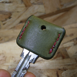 オリーブのキーカバー　エンジステッチ 7枚目の画像