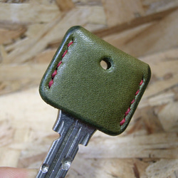 オリーブのキーカバー　エンジステッチ 5枚目の画像