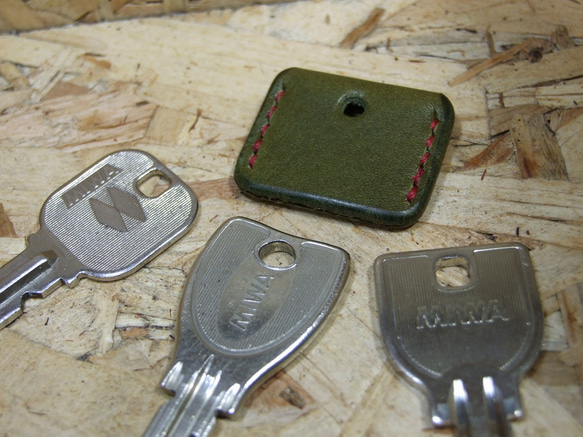 オリーブのキーカバー　エンジステッチ 10枚目の画像